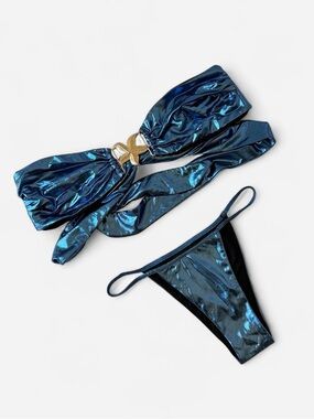 ALT Metallic Blue Bikini Set